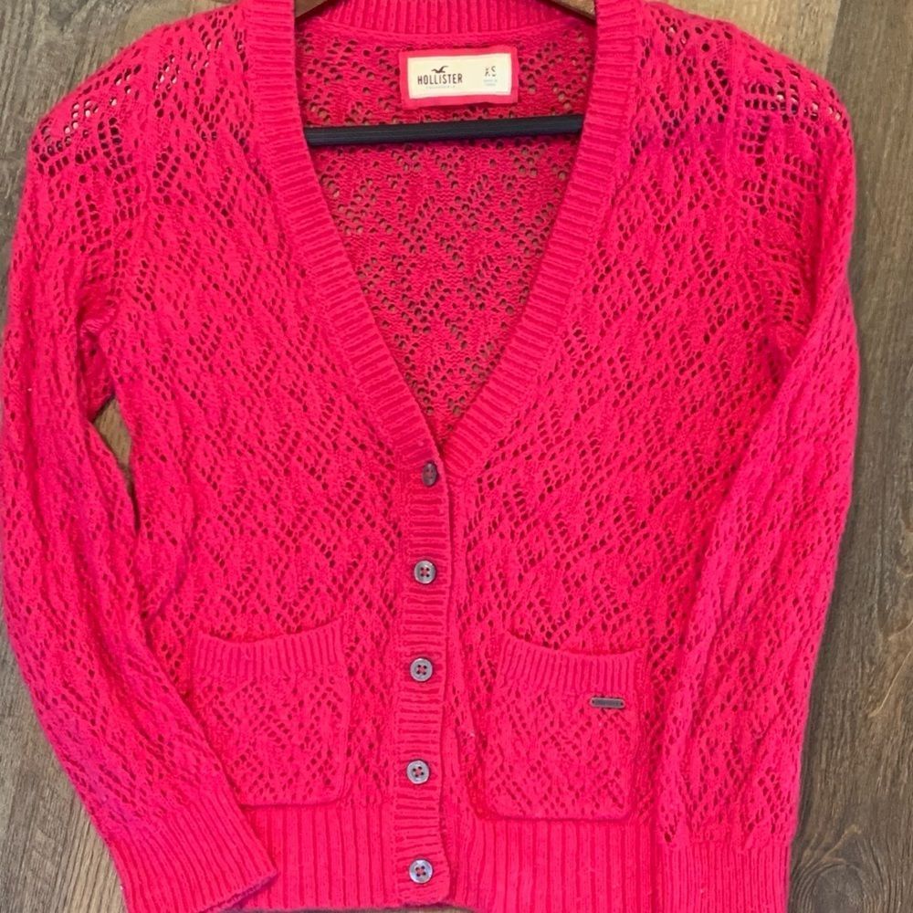 Hollister Knit Pink / Fuscia Cardigan